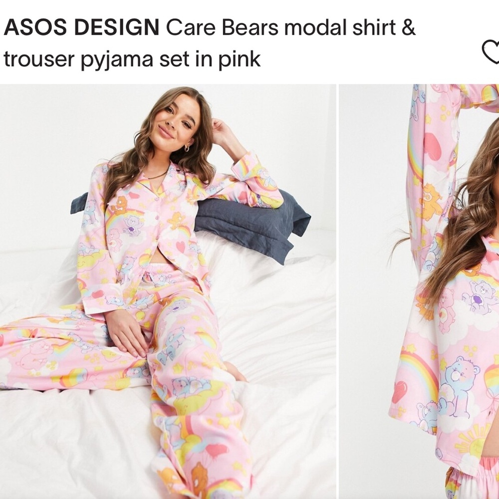 🐻 🌈 💛💜💙💖🩵 ASOS DESIGN Care Bears Modal Shirt NWT